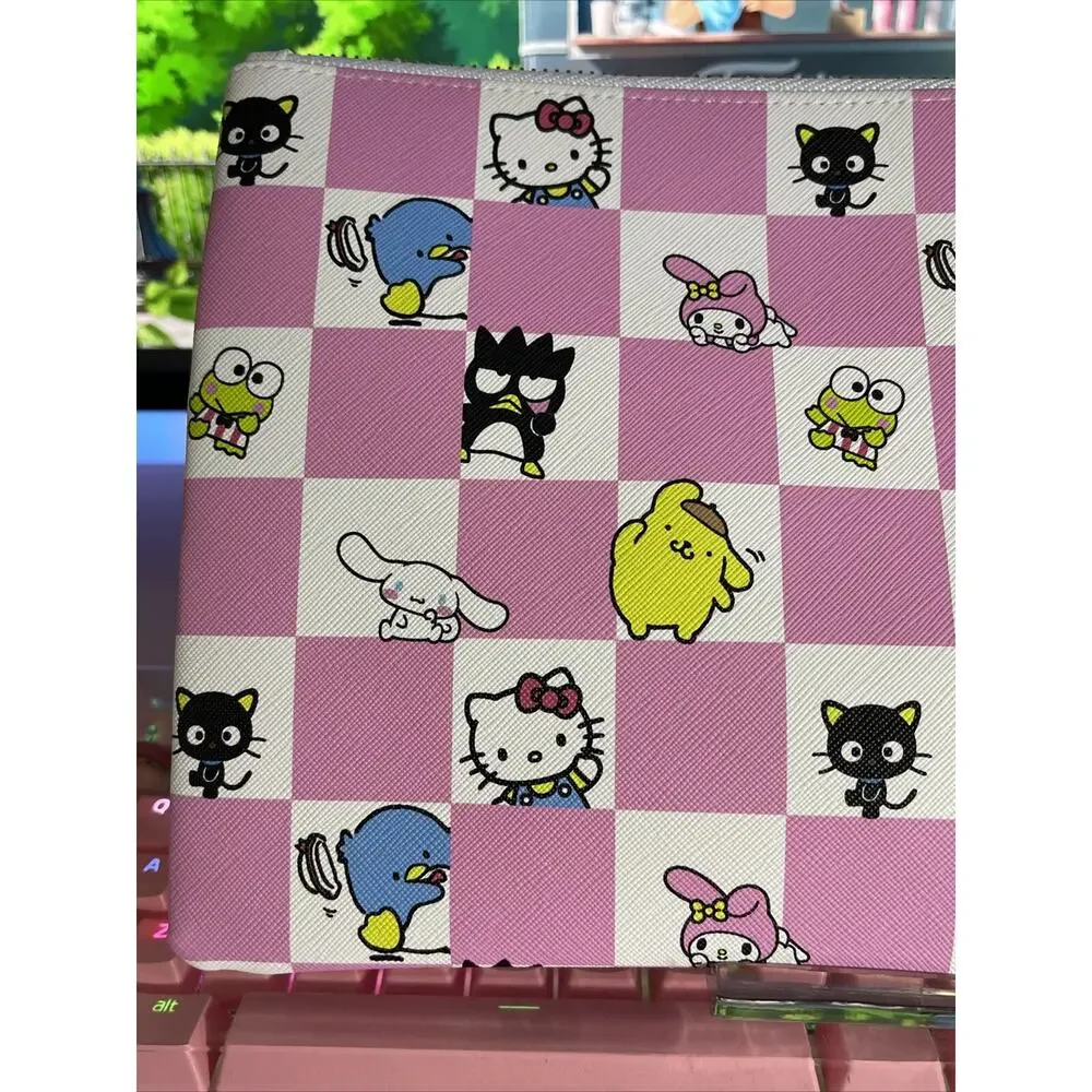 Hello Kitty & Friends Pencil Pouch Case Zipper 2024 Sanrio Large Pink White
